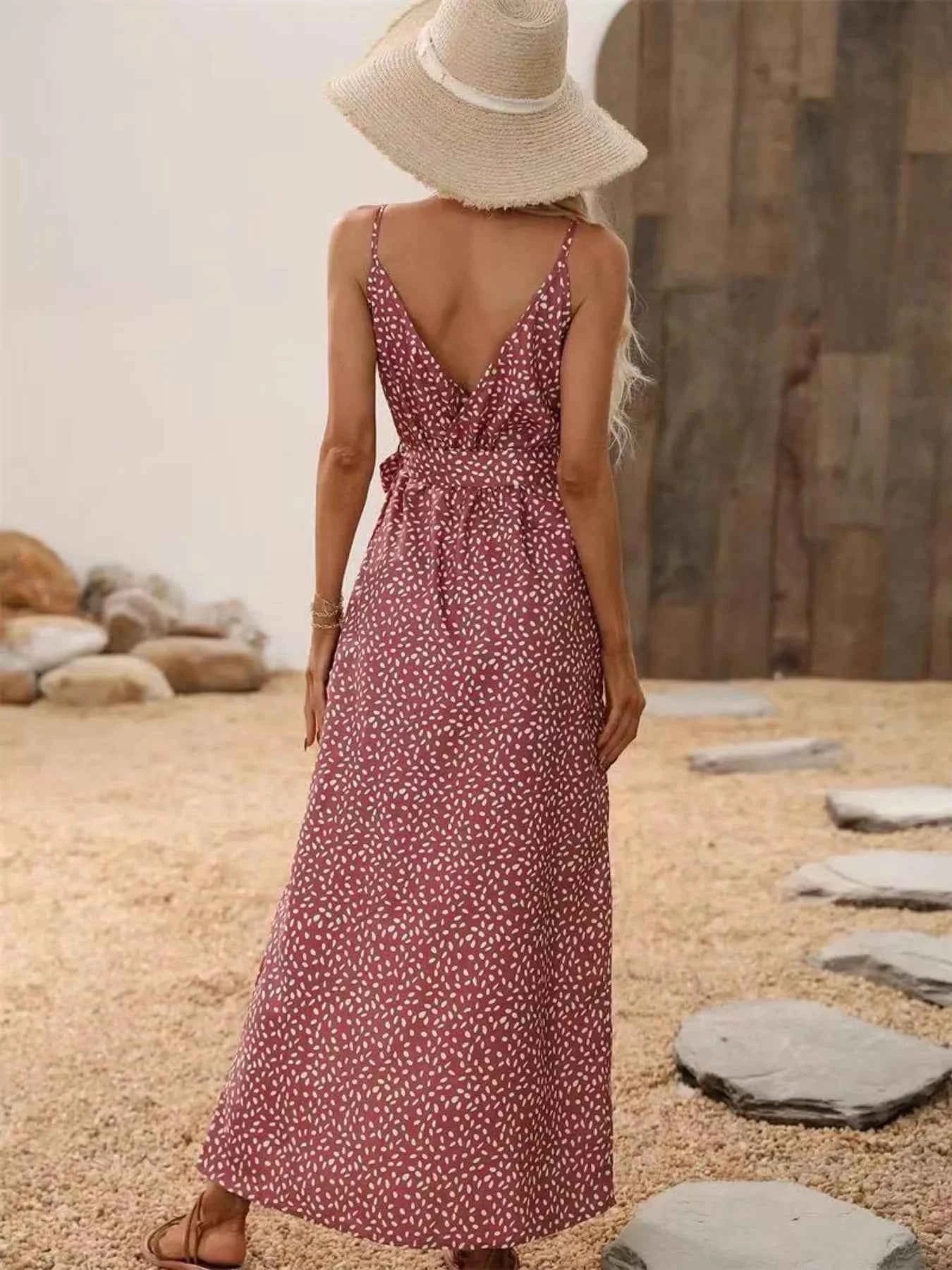 Slit Printed Surplice Midi Dress fe8f3bd2-7abc-4a0e-bedb-cecc5a153539-Max-Origin