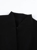 Pleated One Button Blazer Dress fea1678d05ce4e68a3ce52811b2ef394-Max