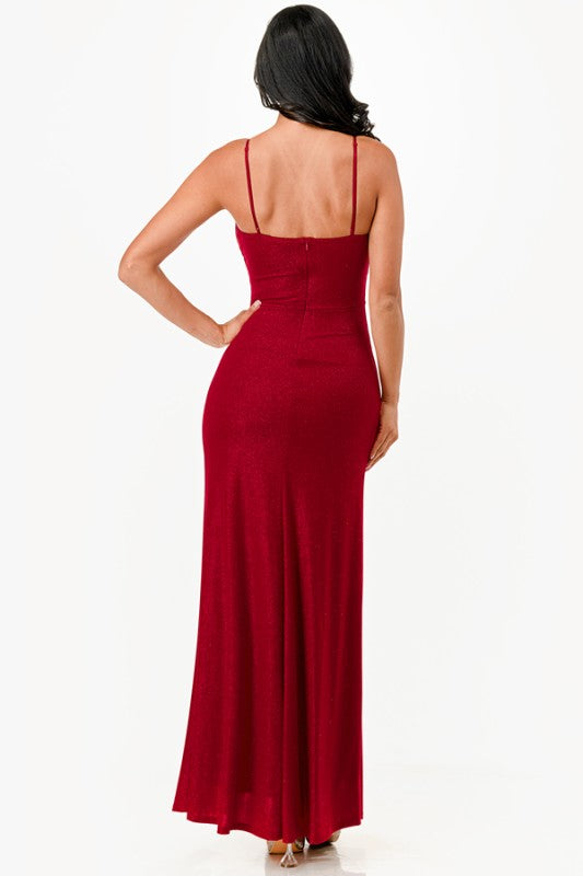 Glitter Side Slit Evening Dress – Sleeveless Bodycon Party Gown feadb968-4625-485c-8047-fceac1471d92