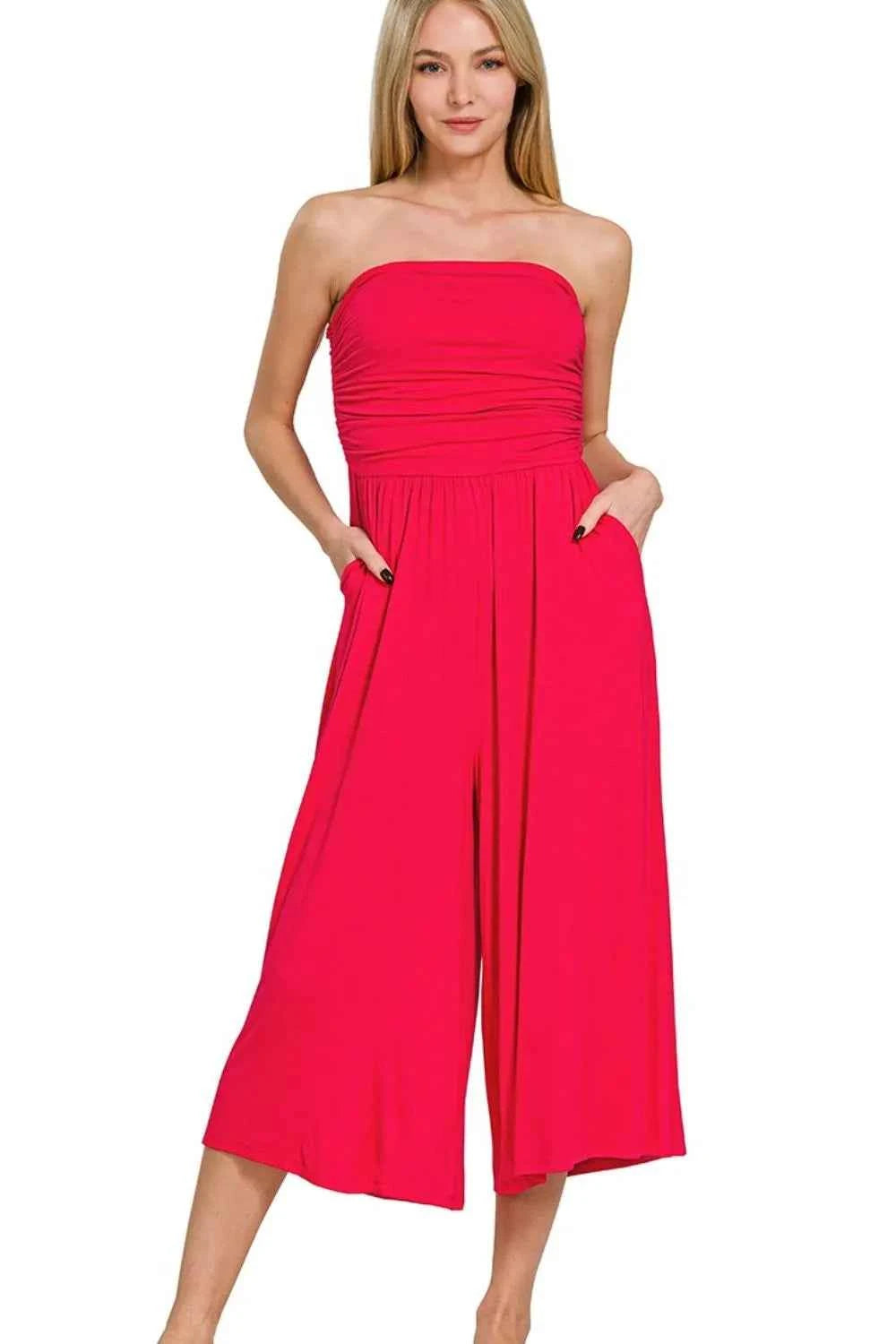Zenana Double Layered Strapless Tube Top Jumpsuit RUBY feb19d2d-0eda-42fe-91b4-23c2d0b0be40-Max-Origin