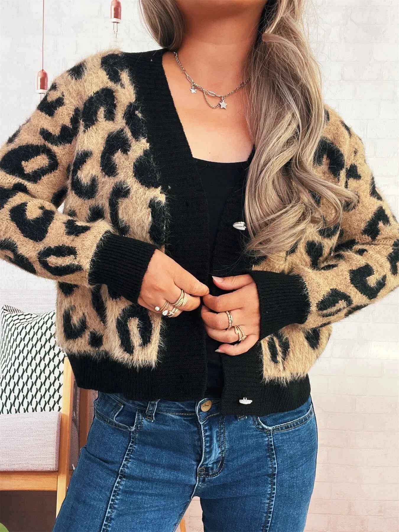 Leopard Fuzzy Button Up Cardigan Khaki One Size feb4bf44ef8f4a3caae5ea5f8fa3b169-Max-Origin