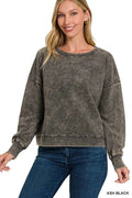 Zenana French Terry Acid Wash Boat Neck Sweatshirt ASH BLACK febe3229b4554f139f665e3d06fce395-Max-Origin