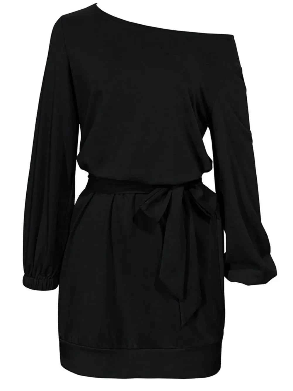 One Shoulder Tie Waist Dress feccdea5-48b8-425b-845f-ac83b02427d0-Max