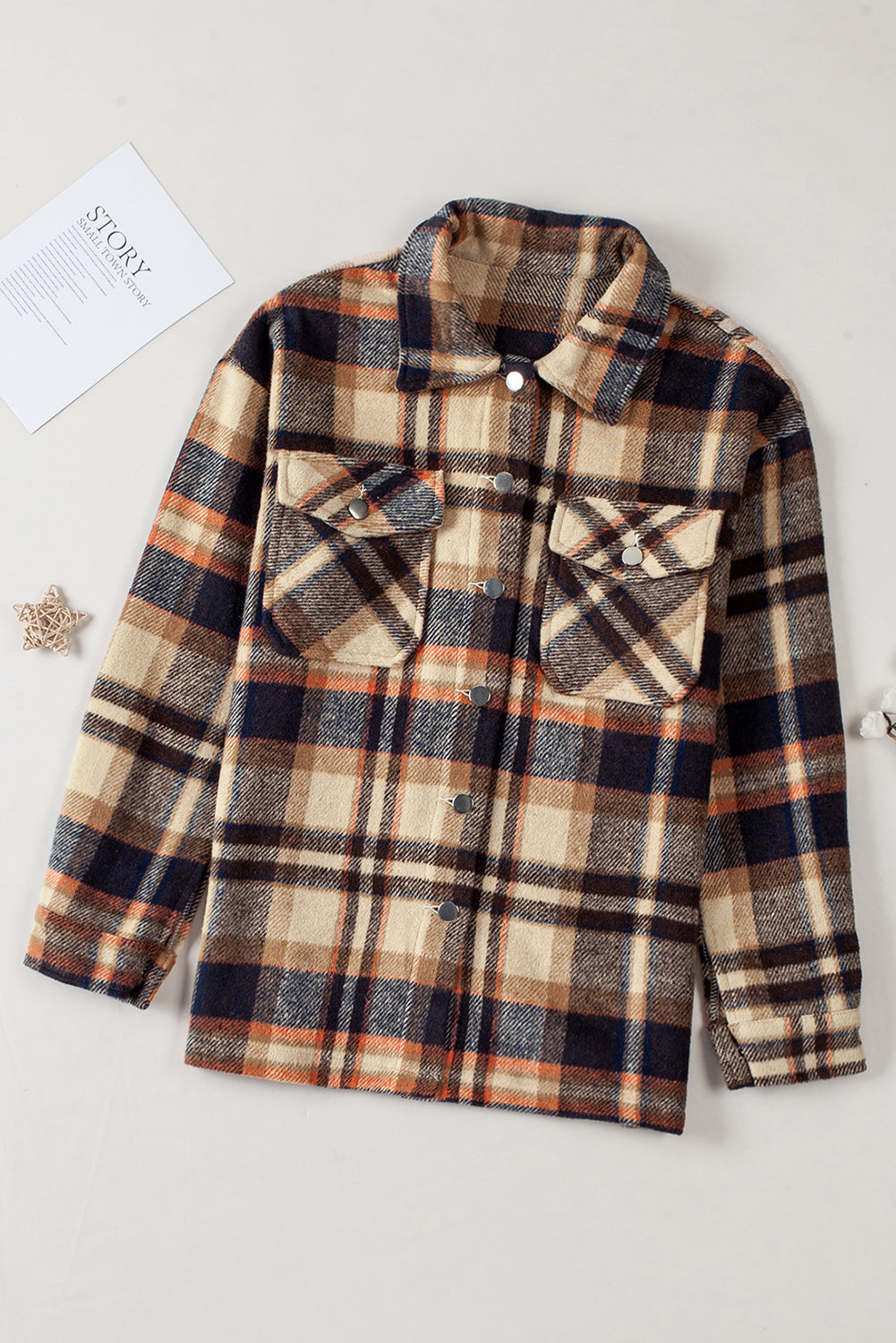 Red Plaid Button Front Pocket Shirt Shacket fed840024274a7e4