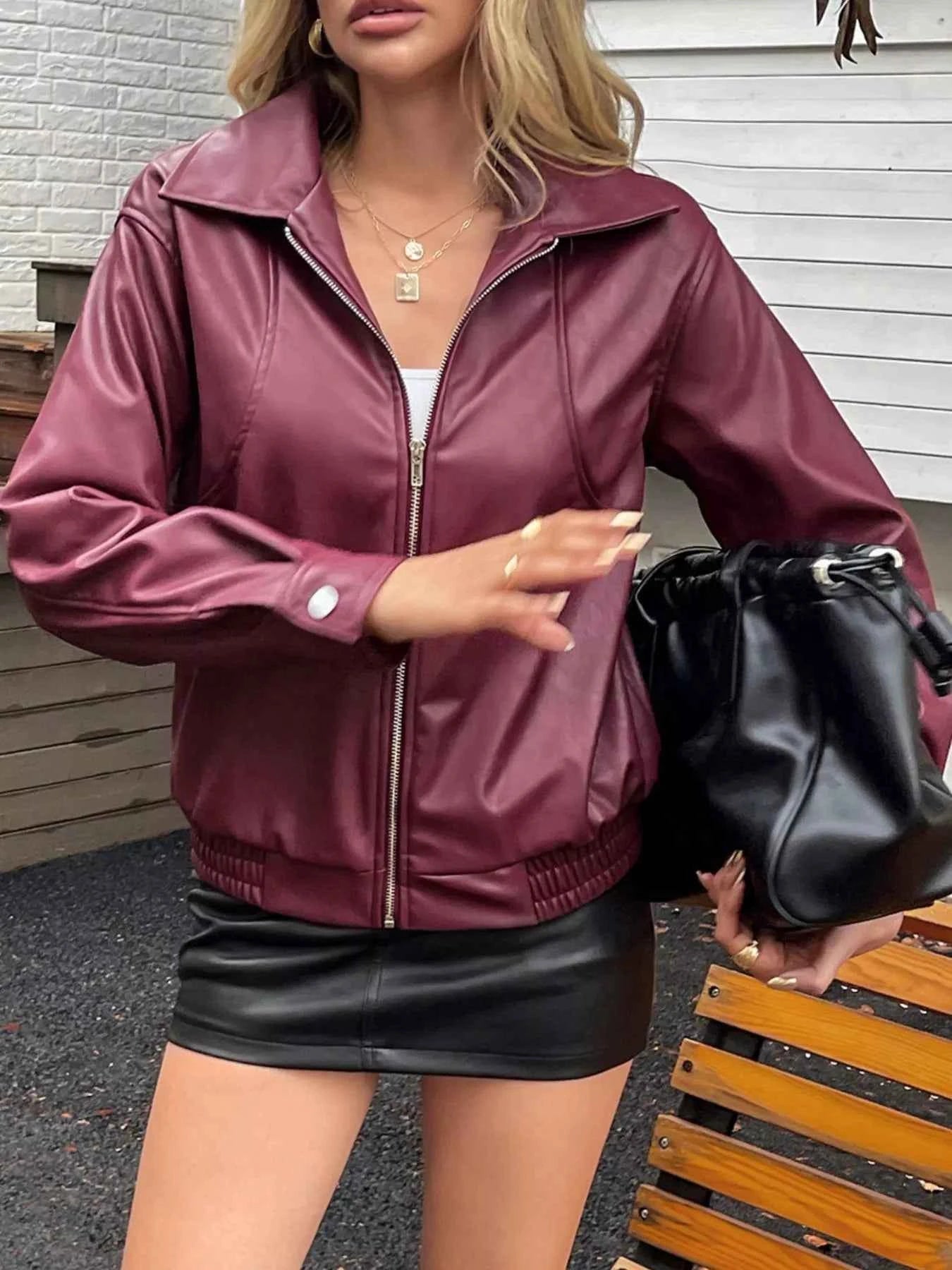 Zip Up Long Sleeve Jacket Deep Red fee935b6-258d-40b5-a450-c93abba14c02-Max-Origin