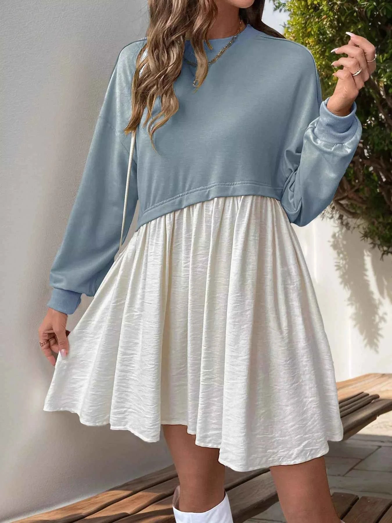 Two-Tone Dropped Shoulder Dress feeab878-fe5e-480b-b01e-974a7966f567-Max-Origin