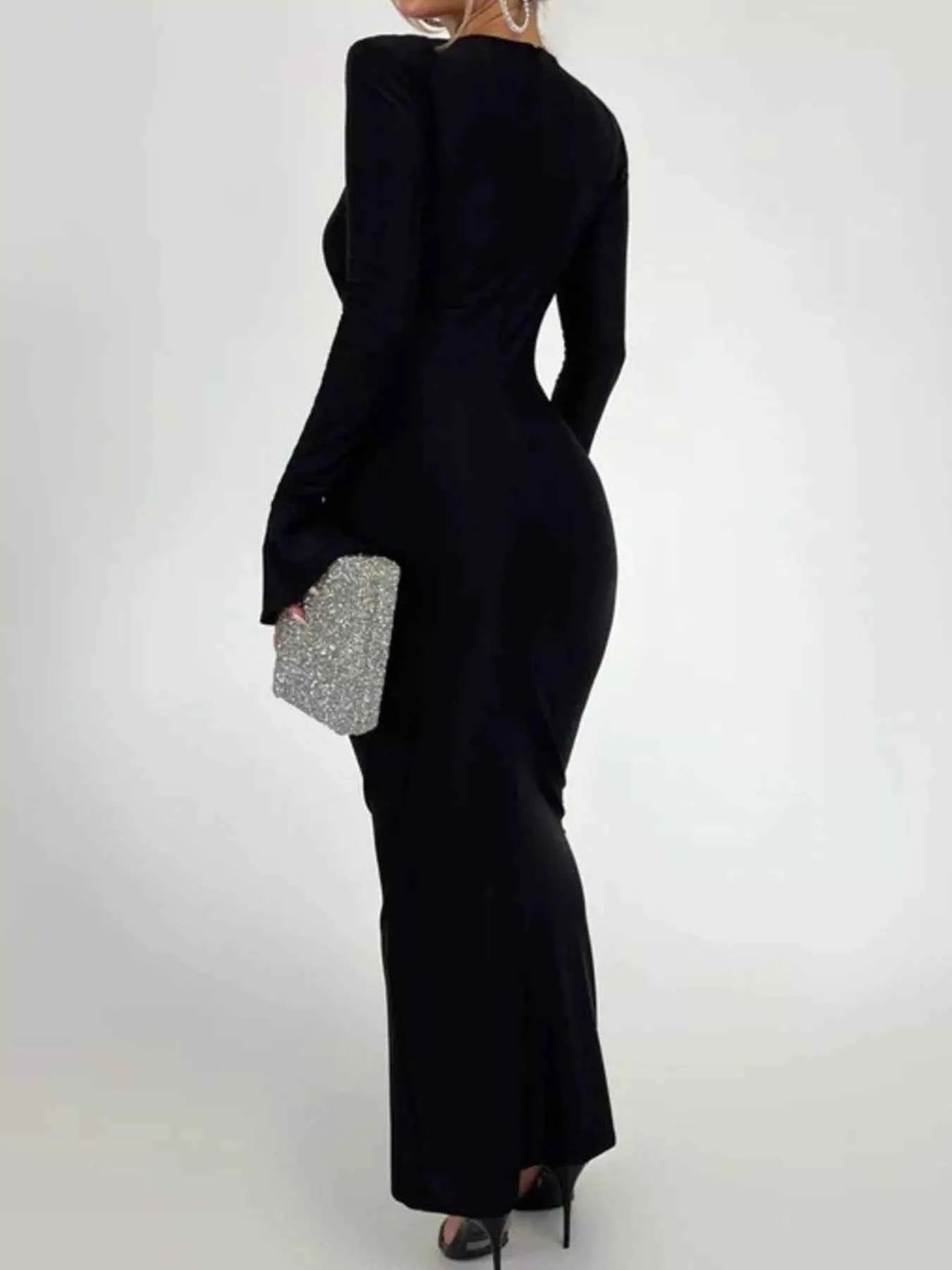 Ruched Long Sleeve Bodycon Maxi Dress fefedd8e-2951-418f-ad6a-a8f6c6001a27-Max-Origin