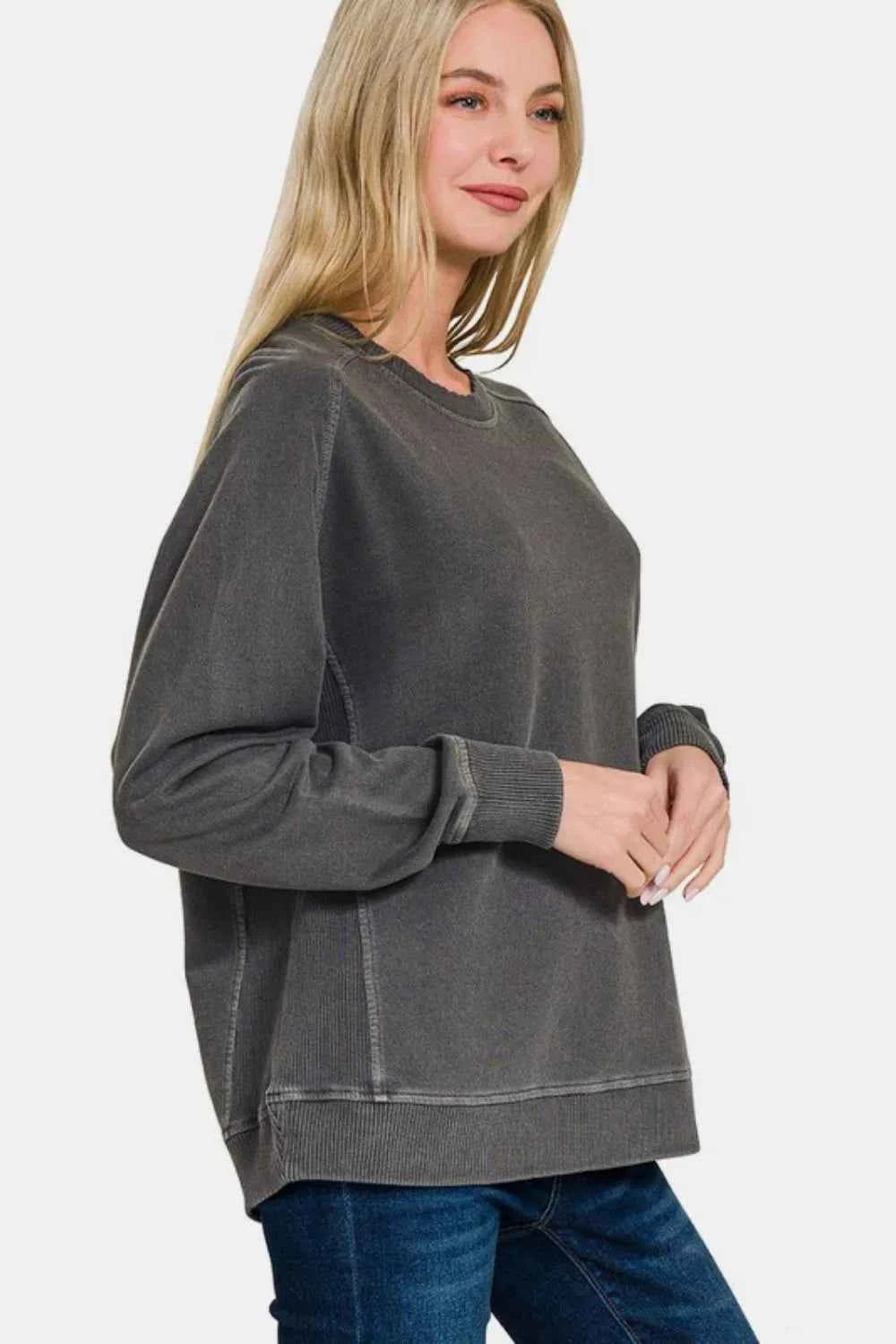 Zenana Full Size Pigment Dyed French Terry Sweatshirt ff0c2a2c-8e0d-4922-81f7-60fd33930810-Max