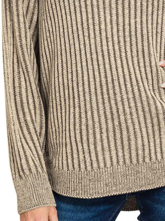 Curved Hem Two-Tone Ribbed Sweater ff0c76e1-f177-40d8-b629-a4883da526f9-Max-Origin