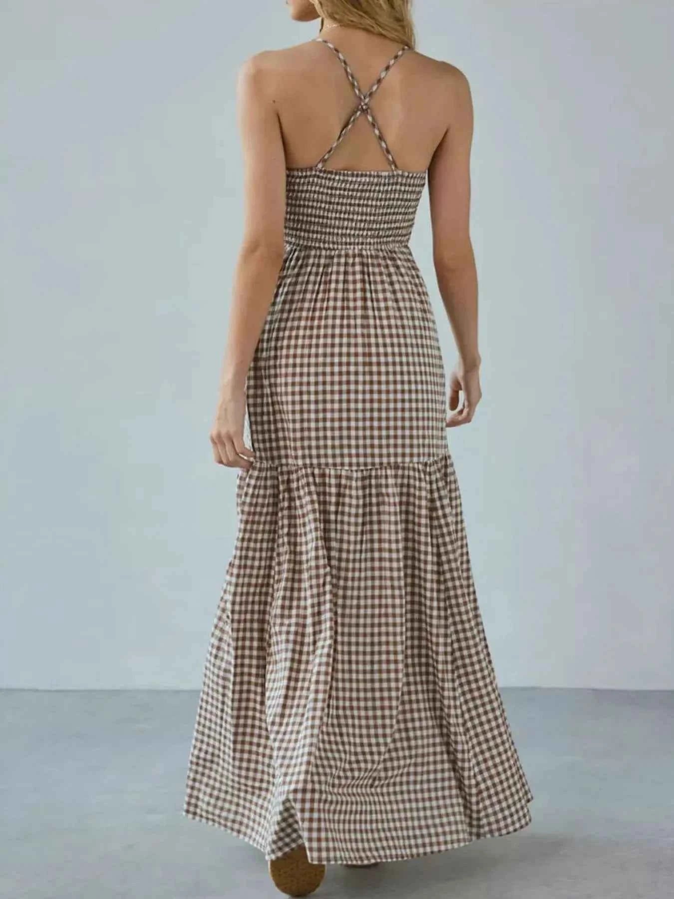 Crisscross Back Plaid Maxi Cami Dress ff1356fa-b45e-4107-af24-84d0d8b5be34-Max-Origin