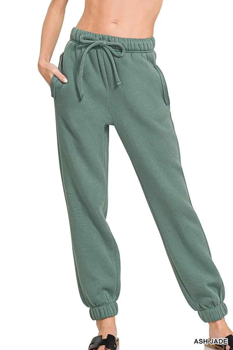 Zenana Fleece Drawstring Joggers With Pocket ASH JADE ff18cf74c4df4a4397547b91a379eb26-Max-Origin