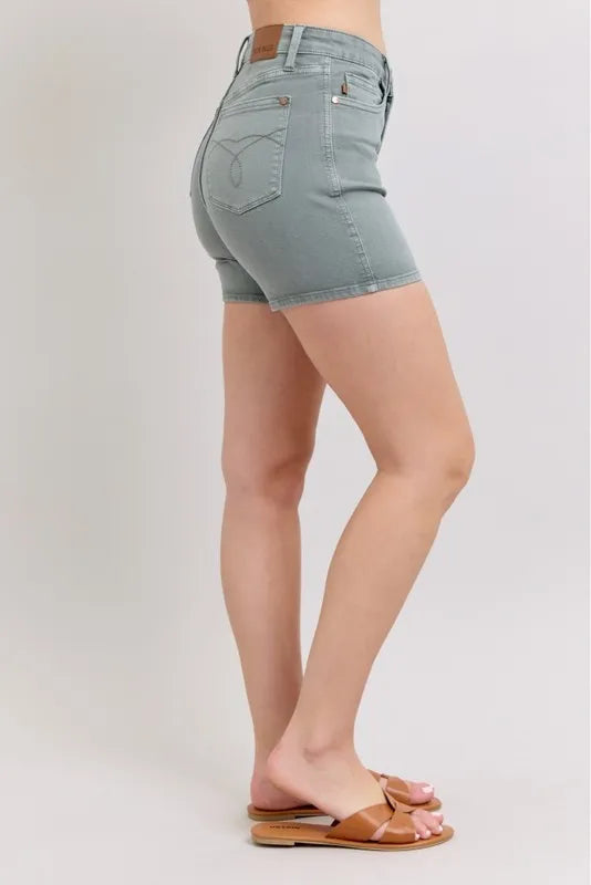 Judy Blue Full Size Hw Garment Dyed & Back Pkt Embroidery Shorts Plus Size ff190973-f50f-4505-9155-4c86fe96cdf1-Max-Origin