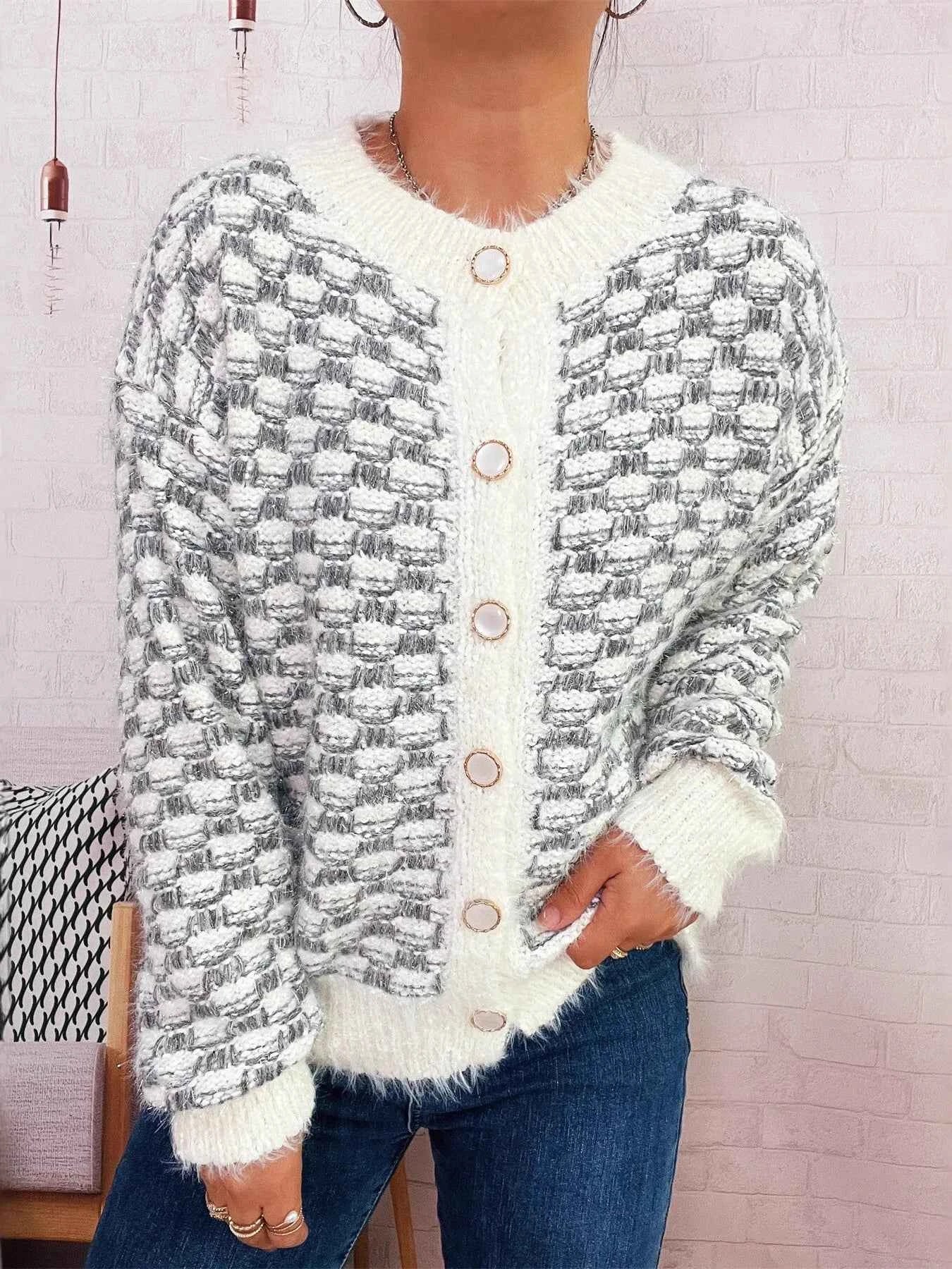 Fluffy Textured Button-Up Cardigan ff1f842ea7164d9cac5ab1b749d2f207-Max-Origin