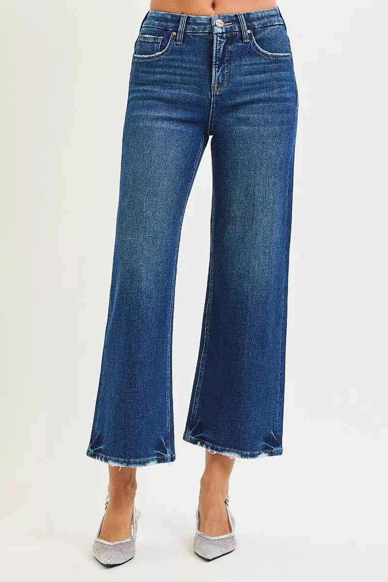RISEN Tummy Control 4 Way Stretch High Rise Crop Wide Leg Jeans DARK ff292af0661c499ebd92ee3b718c2b18-Max-Origin