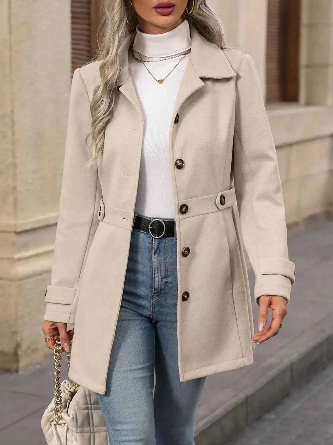 Button Up Long Sleeve Coat Apricot ff38c177c6b24eb2829b4c90f16dc2d7-Max-Origin