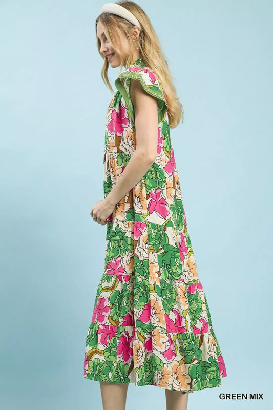 Mix Bold Floral Tiered Midi Dress ff3a6fe2-7dcc-42ae-b9f8-ae7bbf9a7241-Max-Origin