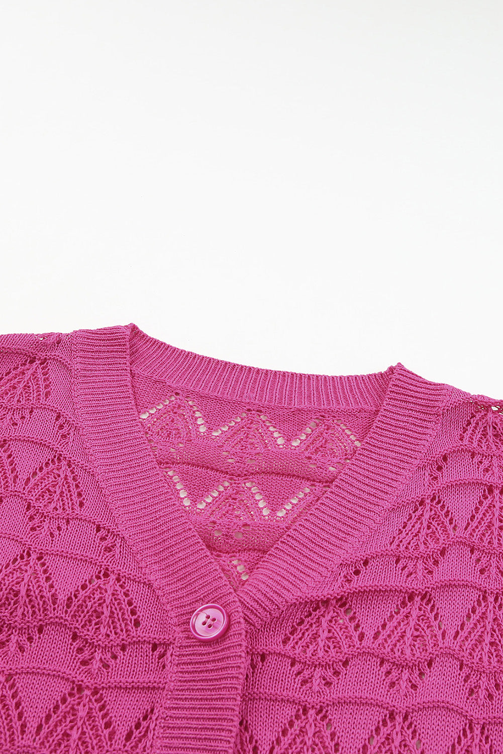 Black Lightweight Buttoned Front Crochet Cardigan ff3d62fdc3f4a3b9