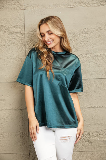 Round Neck Dropped Shoulder Top