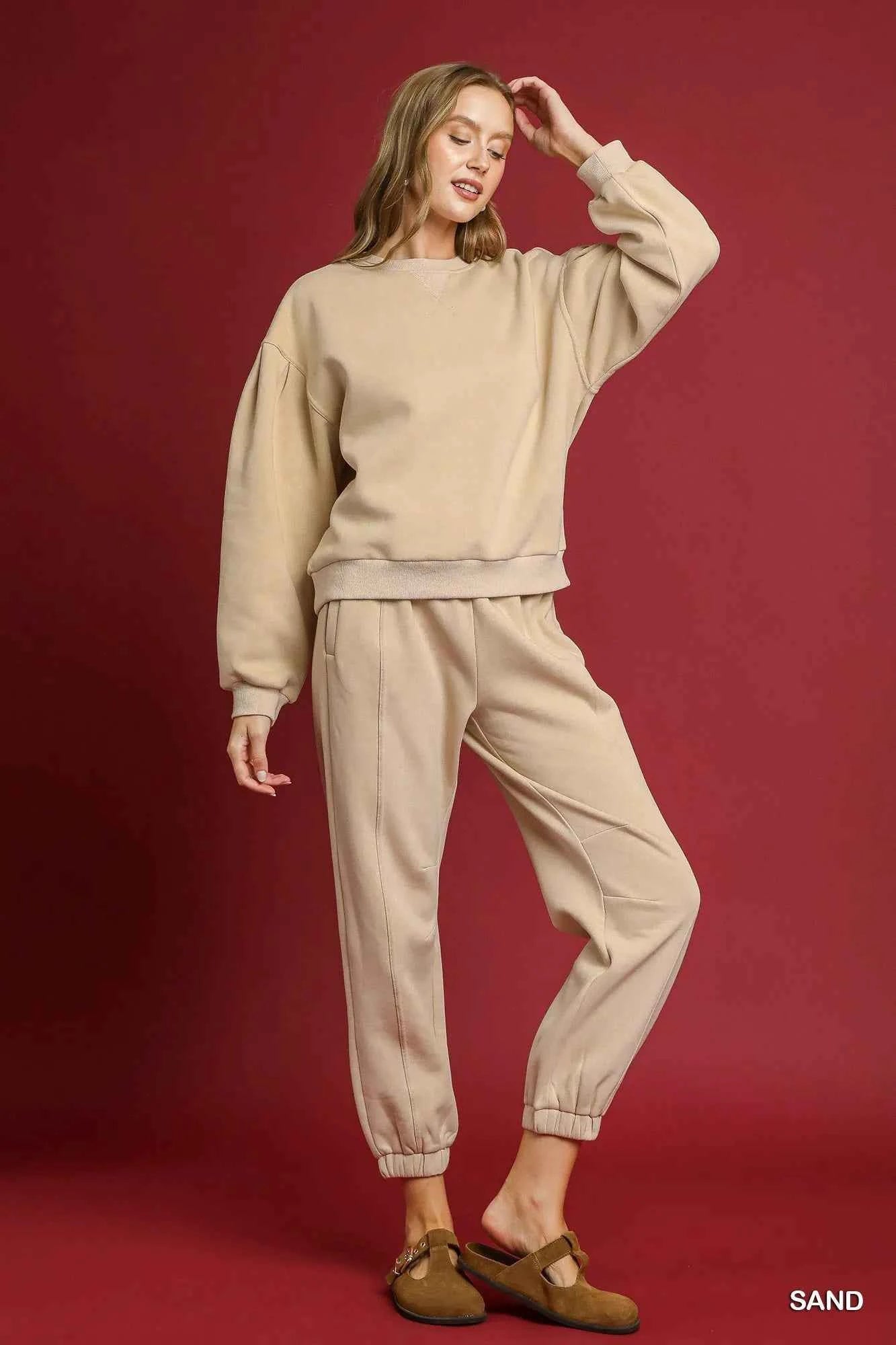 Umgee Fleece Jogger Pants with Drawstring ff451151-90b0-4fca-95a1-41fd8f72a6c6-Max-Origin