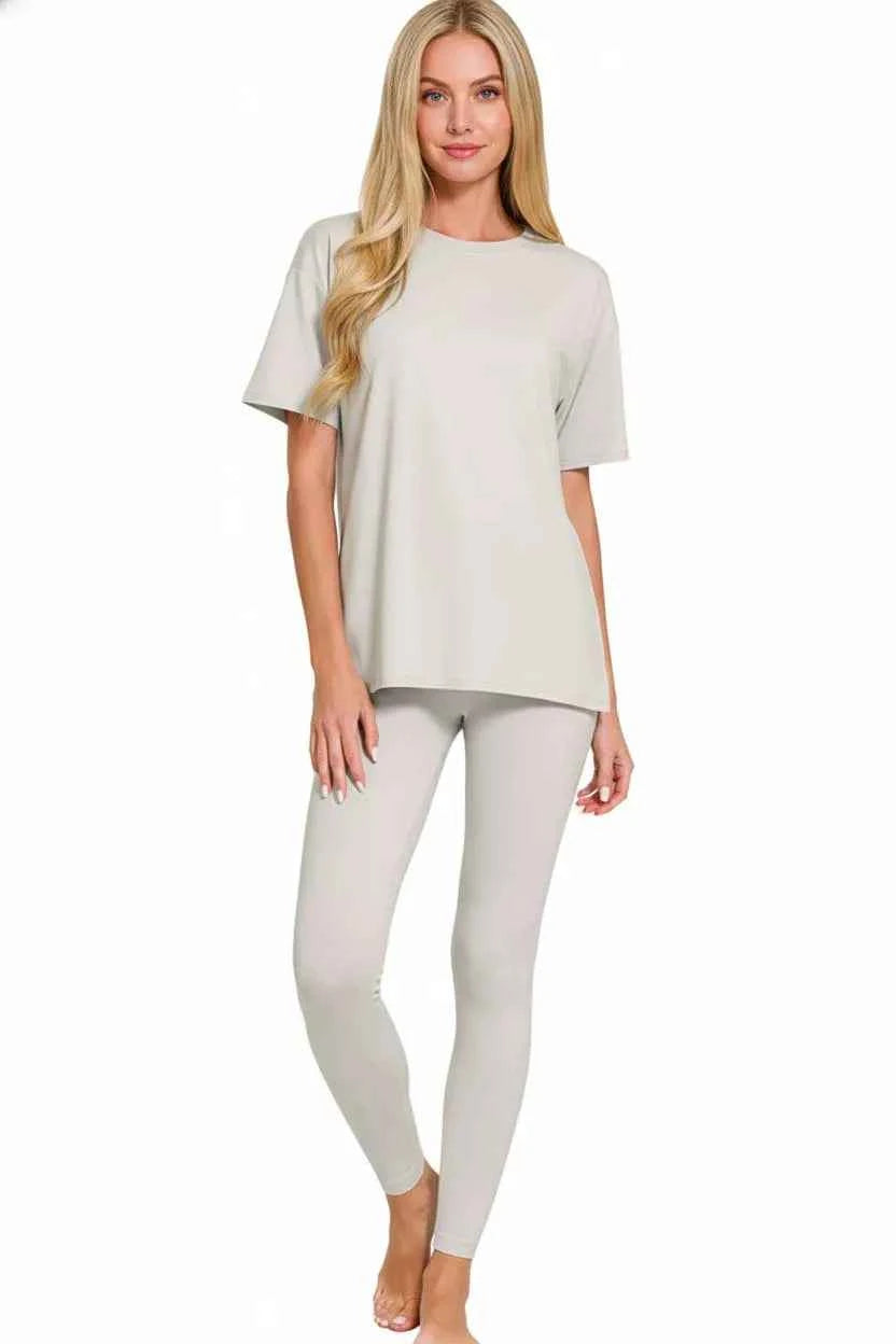 Zenana Brushed Dty Microfiber Short Sleeve Top and Pants Loungewear Set ff5b1a39-75dd-4f60-9c2e-445e190346c6-Max-Origin