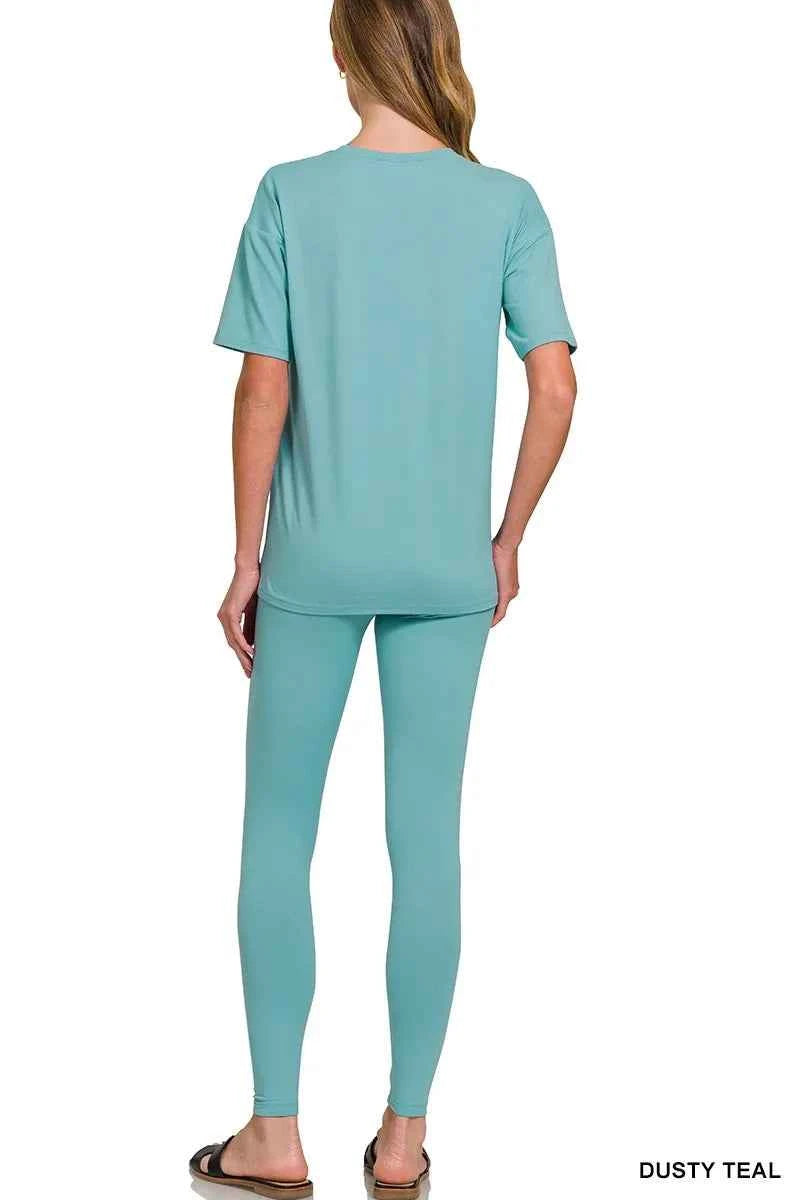 Zenana Brushed Dty Microfiber Short Sleeve Top and Pants Loungewear Set ff63ff5fa3a04d82a0070457527285df-Max-Origin