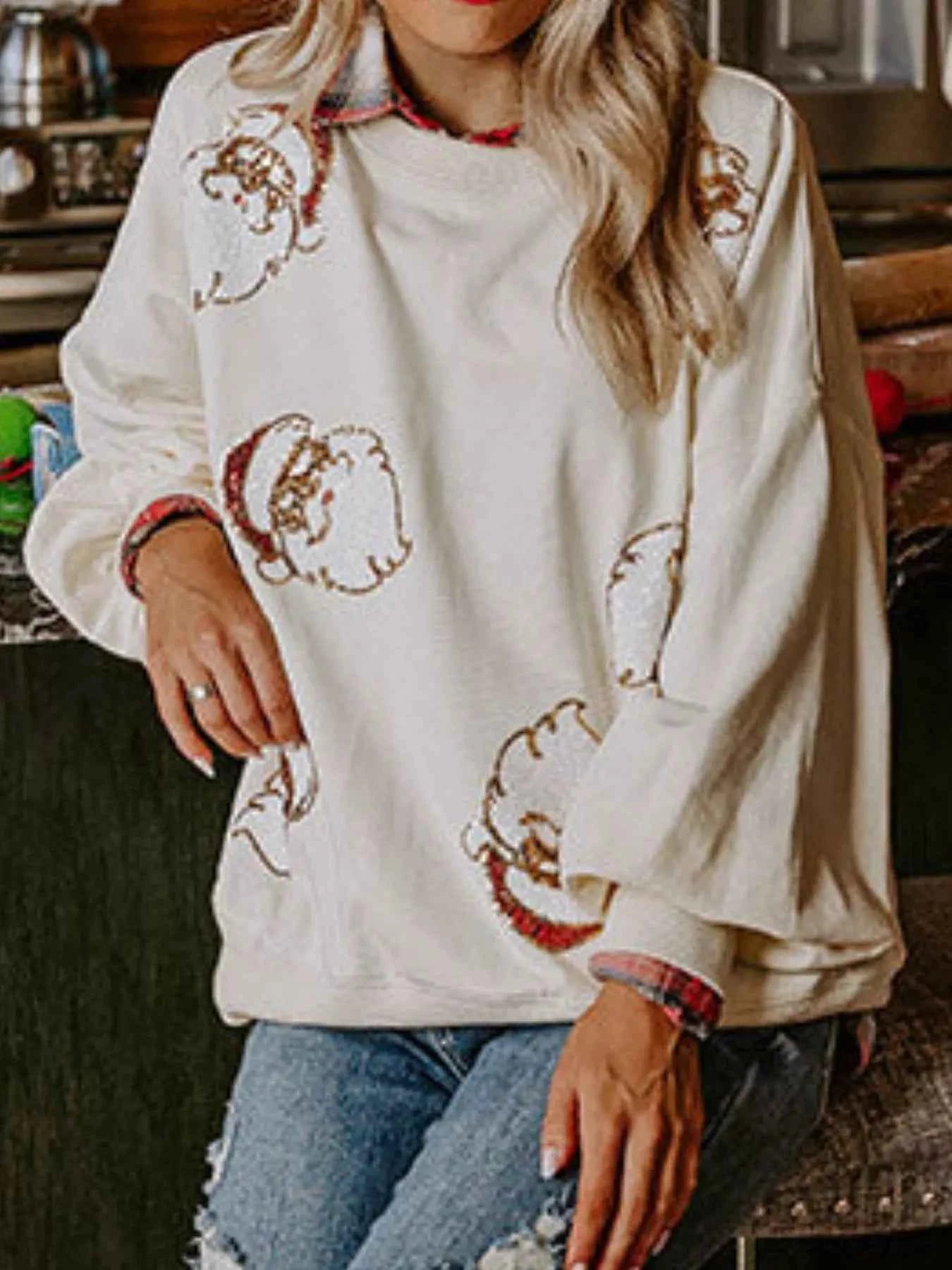 Christmas Santa Long Sleeve Sweatshirt ff6caf27-c39b-4cde-ac80-40320bec4c79-Max-Origin