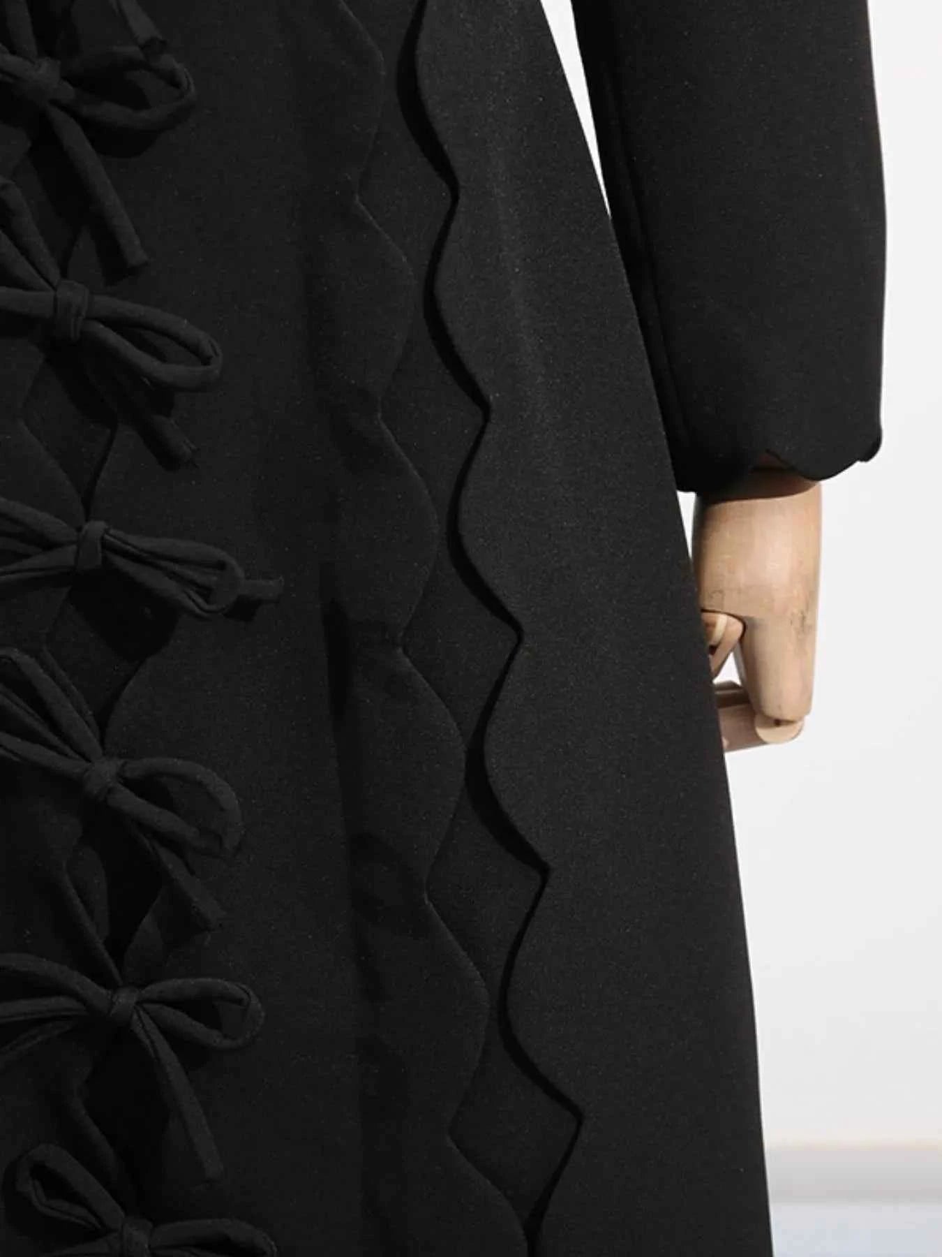 Long Sleeve Bow Front Midi Dress ff6f6e6e-7bdd-45dd-8080-40862278acd3-Max-Origin