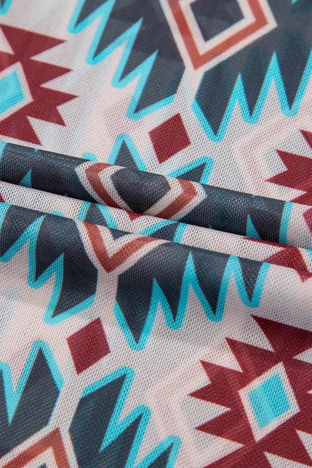 Western Aztec Print Mesh Slim T Shirt ff71895b-cedd-4a10-81c9-a390bf1c59a6-Max-Origin
