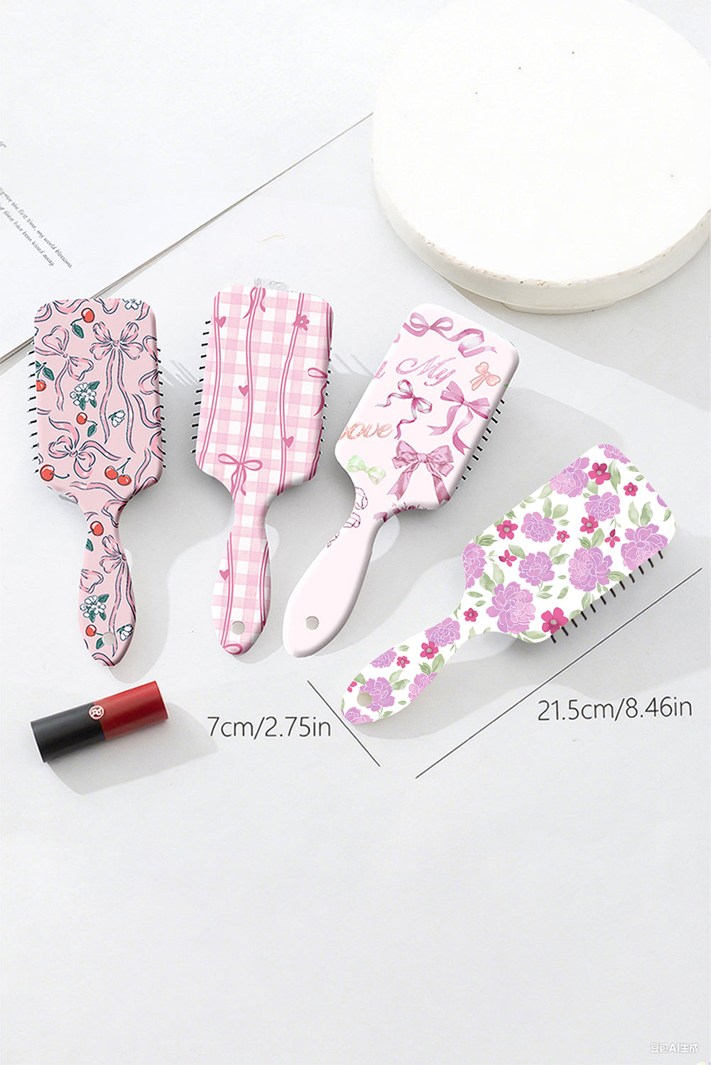 White Floral Print Air Cushion Comb ff78489c120e3d92