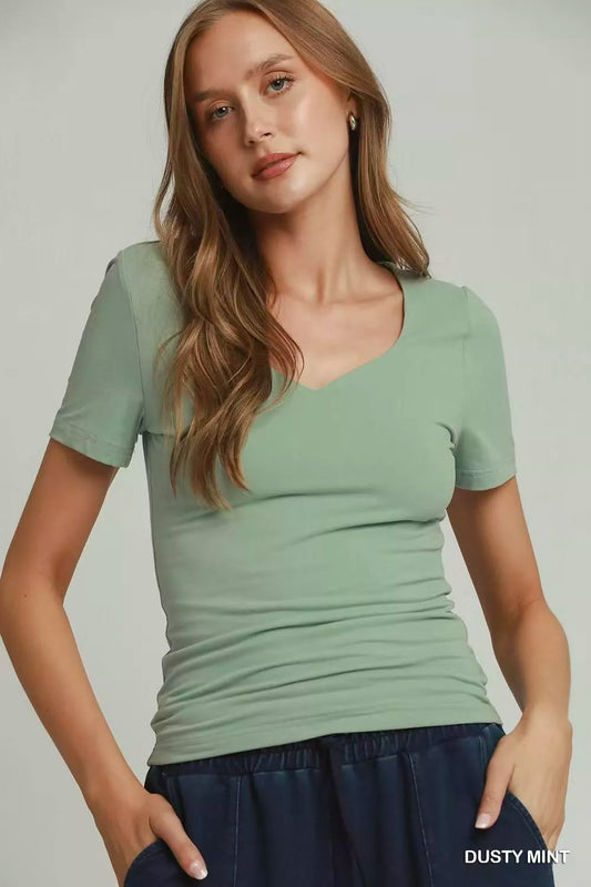 Sweetheart Neckline Front Double-Lined Top DUSTY MINT ff8d88ef-7a90-49b8-8881-74282712b884-Max-Origin