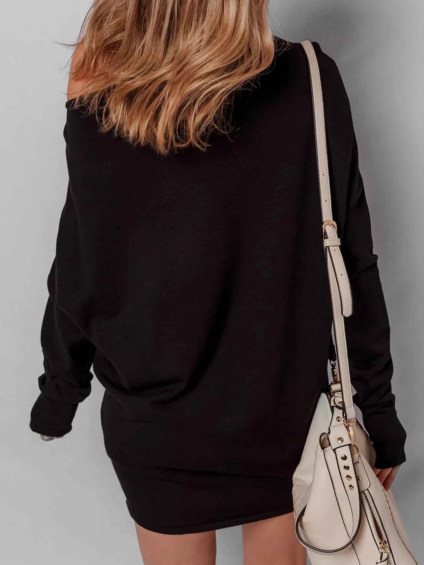 Asymmetric Neck Batwing Sleeve Shift Mini Sweater Dress ff8e4d61f9644a7198f090d693dd225a-Max-Origin