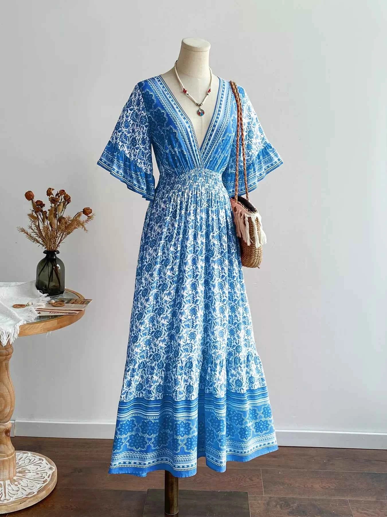 Floral Print Flounce Sleeve Dress ff8f056e-f3e5-428c-8759-fc8fea500f59-Max-Origin
