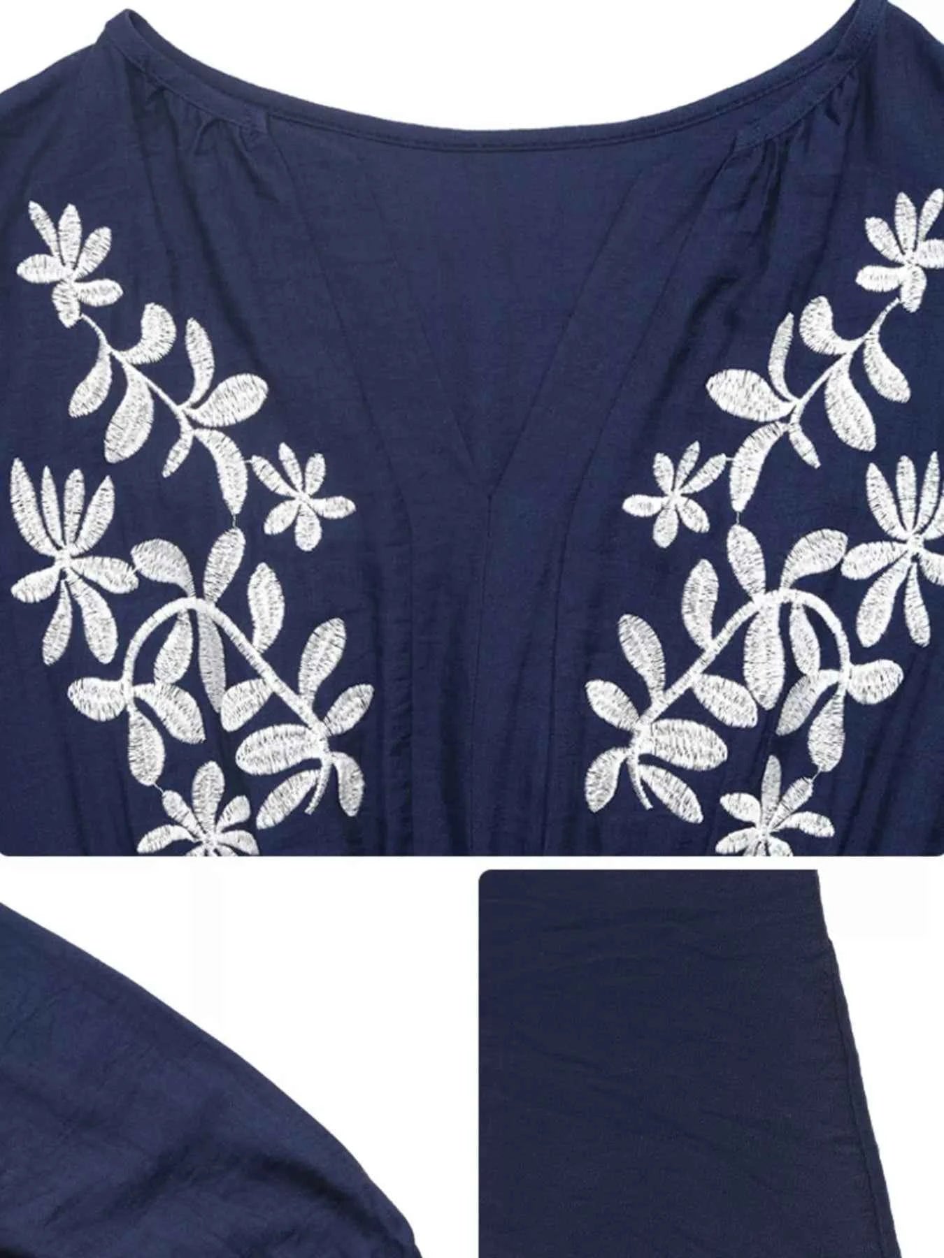 Embroidered Notched Long Sleeve Midi Dress ffabc42f-f734-4242-92b1-e6180f91d039-Max-Origin