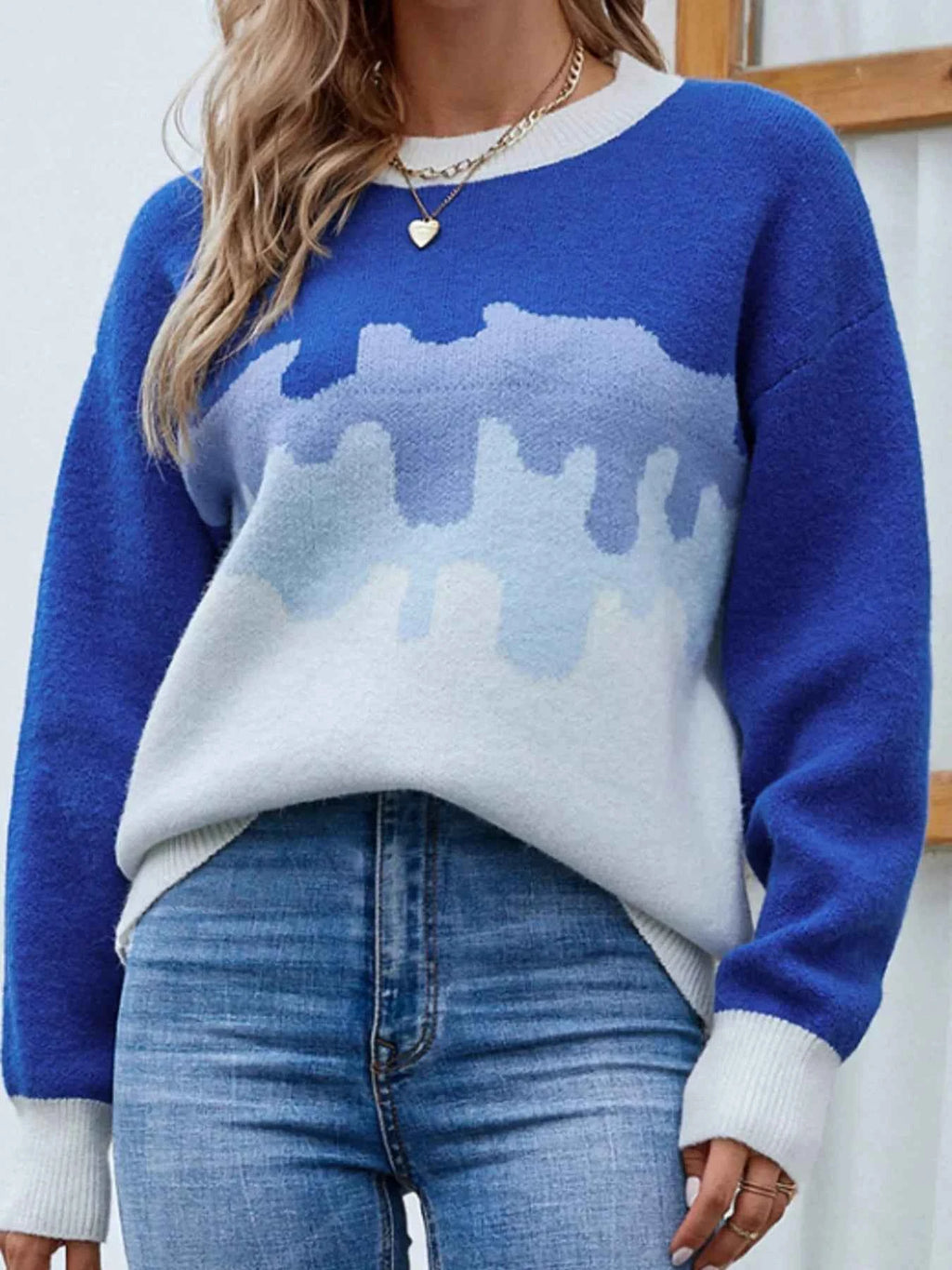 Contrast Round Neck Sweater ffcf232e8f744d1db4fe7c58ec0341b6-Max-Origin