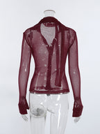 Button Up Shirt with Scarf ffdc5b5b1d6141e59e754eff3decbb07-Max