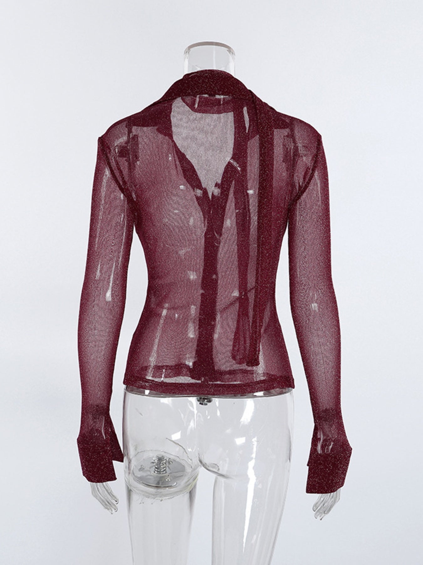 Button Up Shirt with Scarf ffdc5b5b1d6141e59e754eff3decbb07-Max