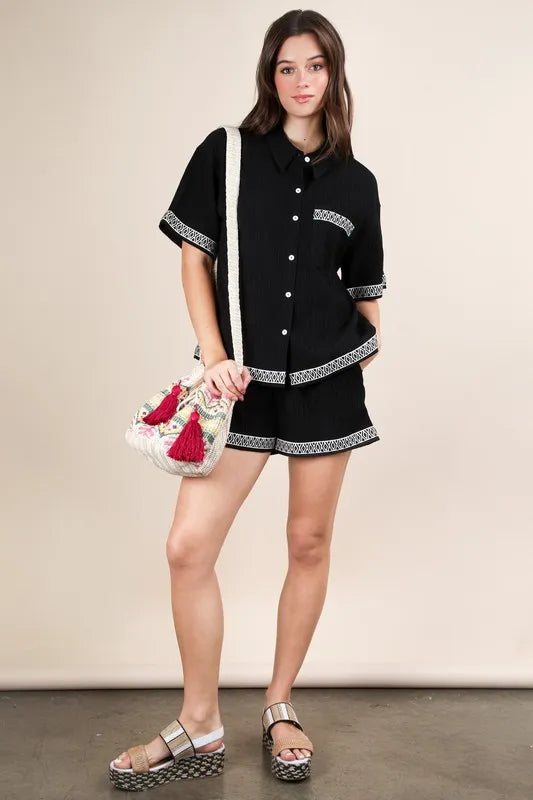 VERY J Crinkled Woven Shirt Top & Shorts Set ffe37976aa0d40c784bb3599a6be2f19-Max-Origin