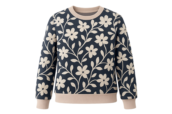 Women's pattern sweatshirt with transparent background