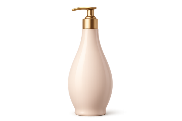 Women's shampoo bottle with transparent background